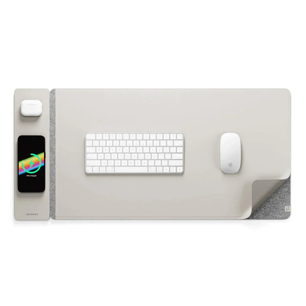 ALTI Wireless Charging Desk Mat - Light Grey