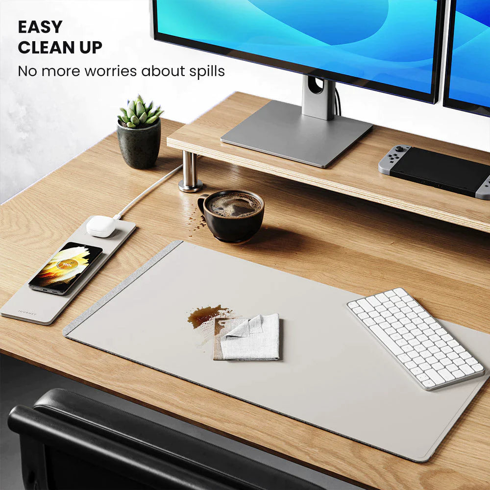 ALTI Wireless Charging Desk Mat - Light Grey