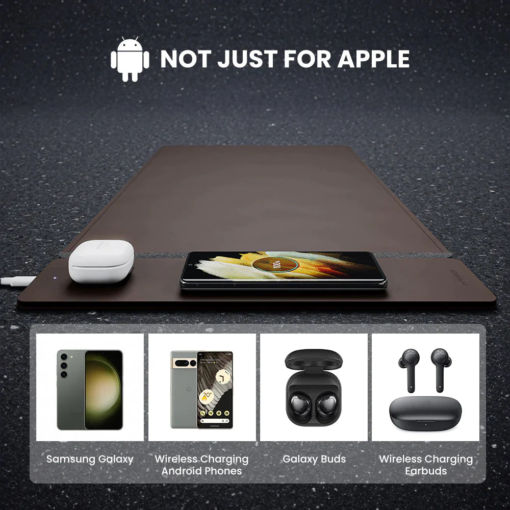 ALTI Wireless Charging Desk Mat - Light Grey