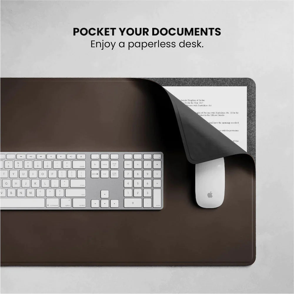 ALTI Wireless Charging Desk Mat - Dark Brown