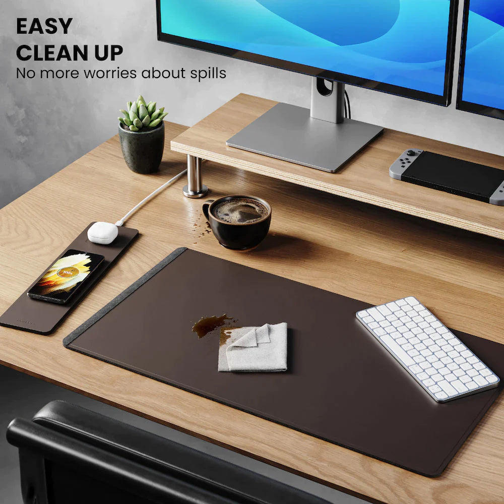 ALTI Wireless Charging Desk Mat - Dark Brown