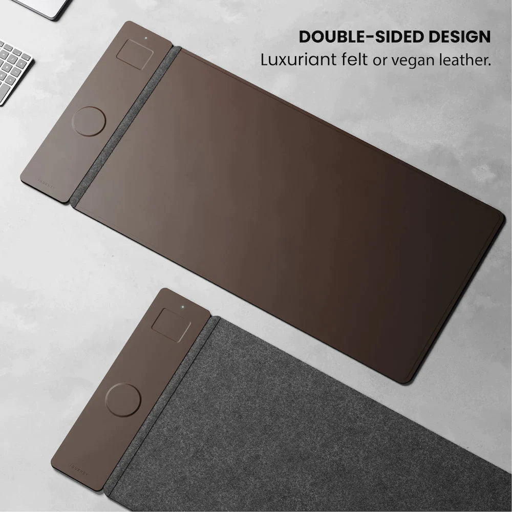 ALTI Wireless Charging Desk Mat - Dark Brown