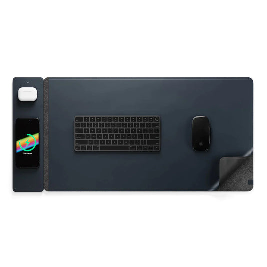 ALTI Wireless Charging Desk Mat - Navy Blue