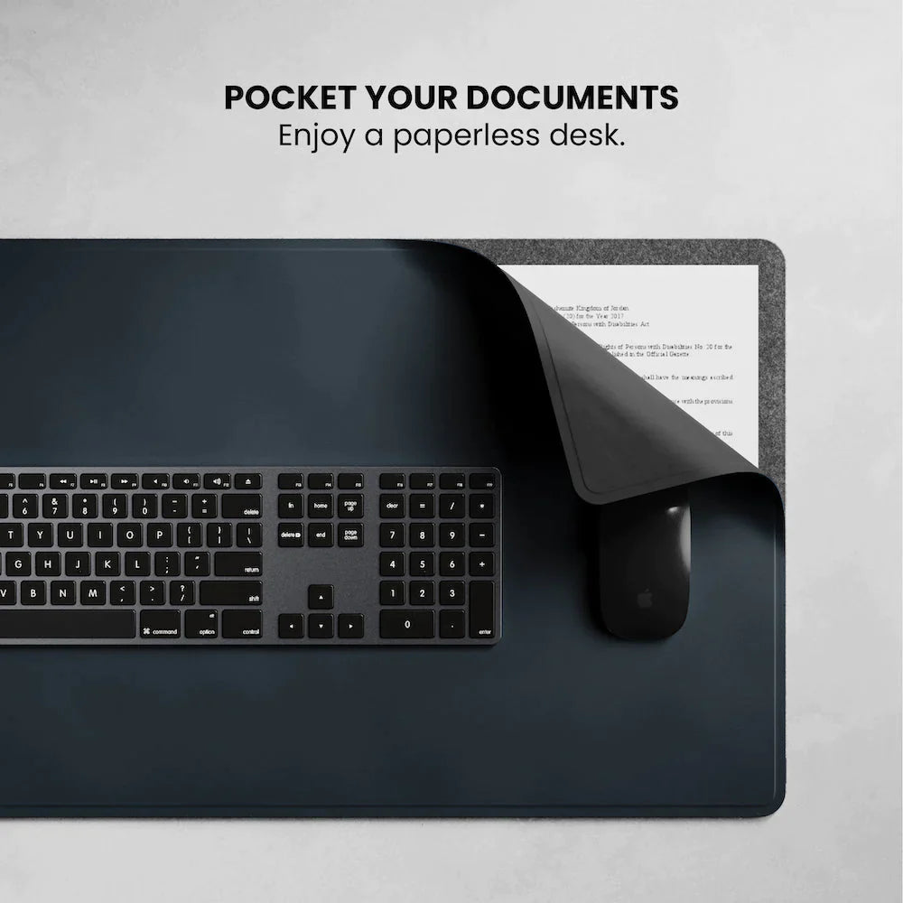 ALTI Wireless Charging Desk Mat - Navy Blue