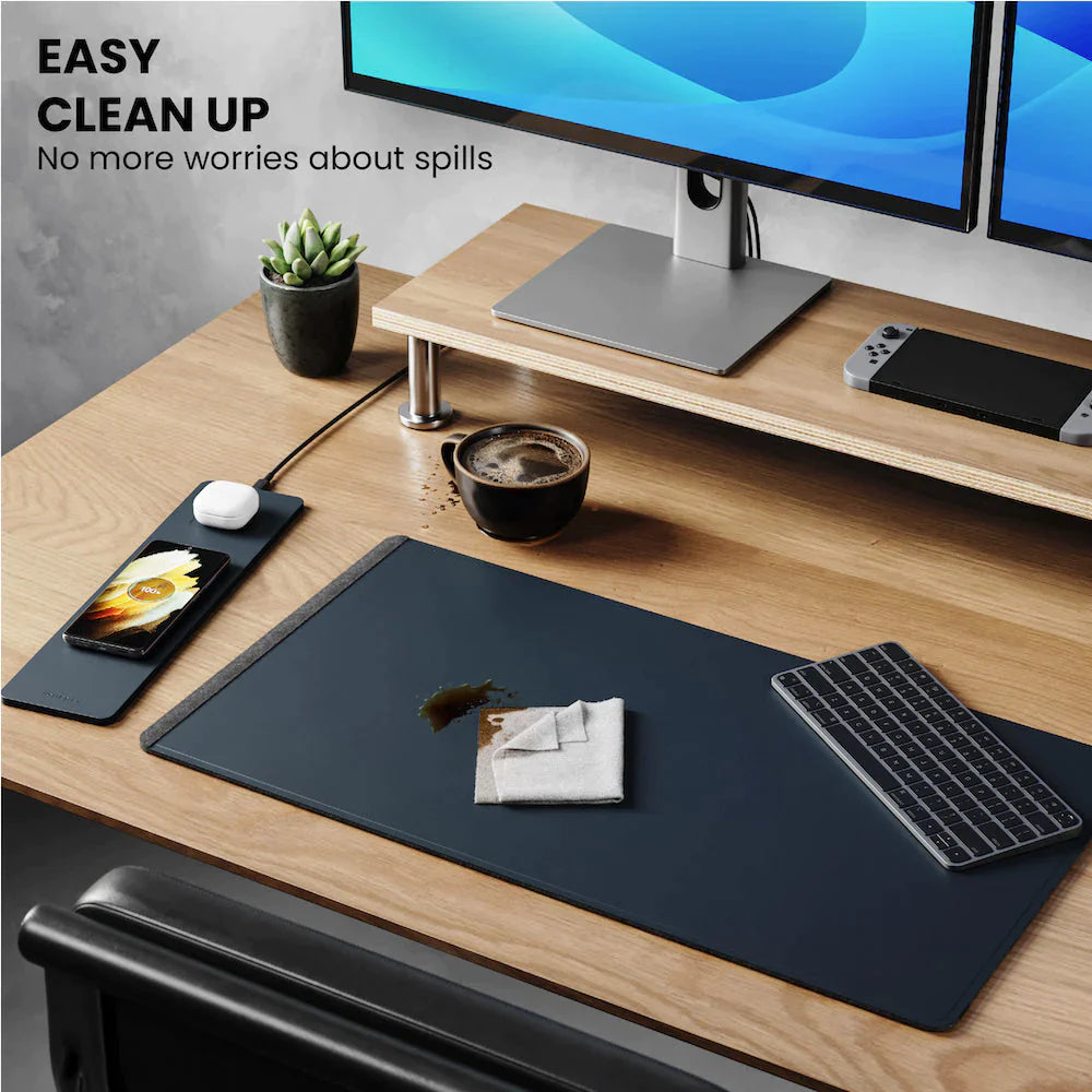 ALTI Wireless Charging Desk Mat - Navy Blue