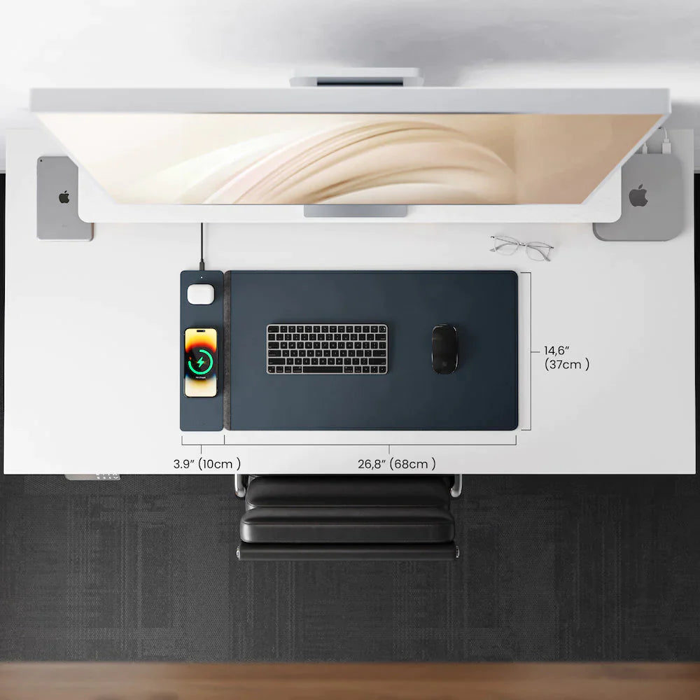 ALTI Wireless Charging Desk Mat - Navy Blue